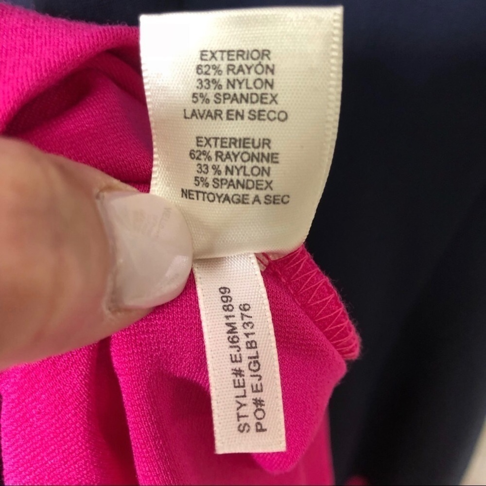 Eliza J Fit & Flare Dress Sleeveless Colorblock Size 4 Navy Blue Pink - Picture 12 of 12